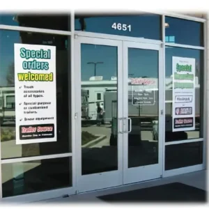 White Window Cling Sample - Store Signs