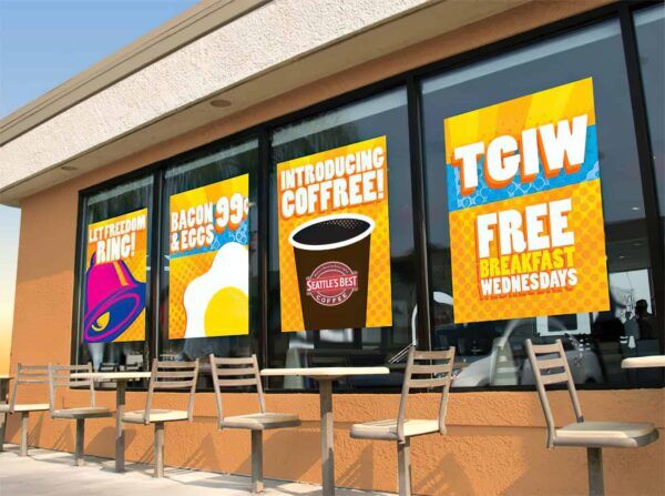 White Window Cling Sample - Advertising Graphics